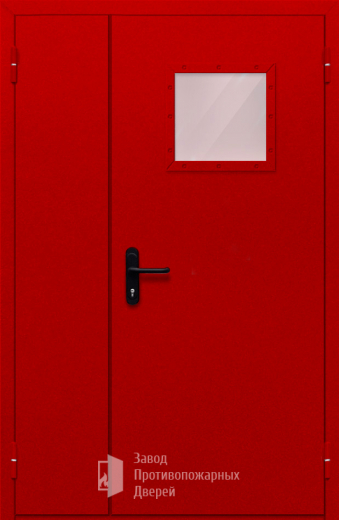 Фото двери «Полуторная со стеклопакетом (красная)» в Химкам