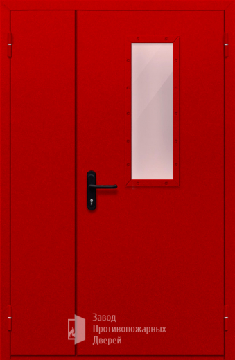 Фото двери «Полуторная со стеклом (красная)» в Химкам