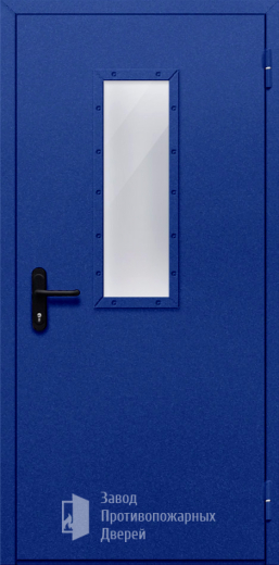 Фото двери «Однопольная со стеклом (синяя)» в Химкам