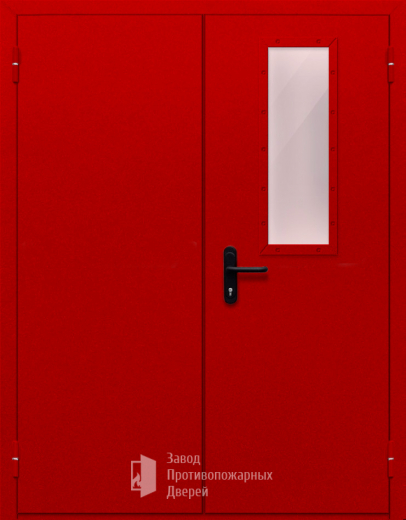 Фото двери «Двупольная со стеклом (красная)» в Химкам