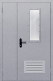 Фото двери «Полуторная со стеклом и  решеткой» в Химкам