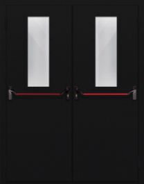 Фото двери «Двупольная со стеклом и антипаникой №64» в Химкам