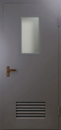 Фото двери «Техническая дверь №5 со стеклом и решеткой» в Химкам