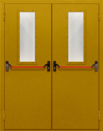 Фото двери «Двупольная со стеклом и антипаникой №65» в Химкам